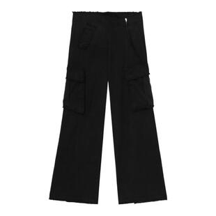 IT GROUNDZERO女装工装阔腿裤新款美式甜酷风宽松拖地长裤800B00