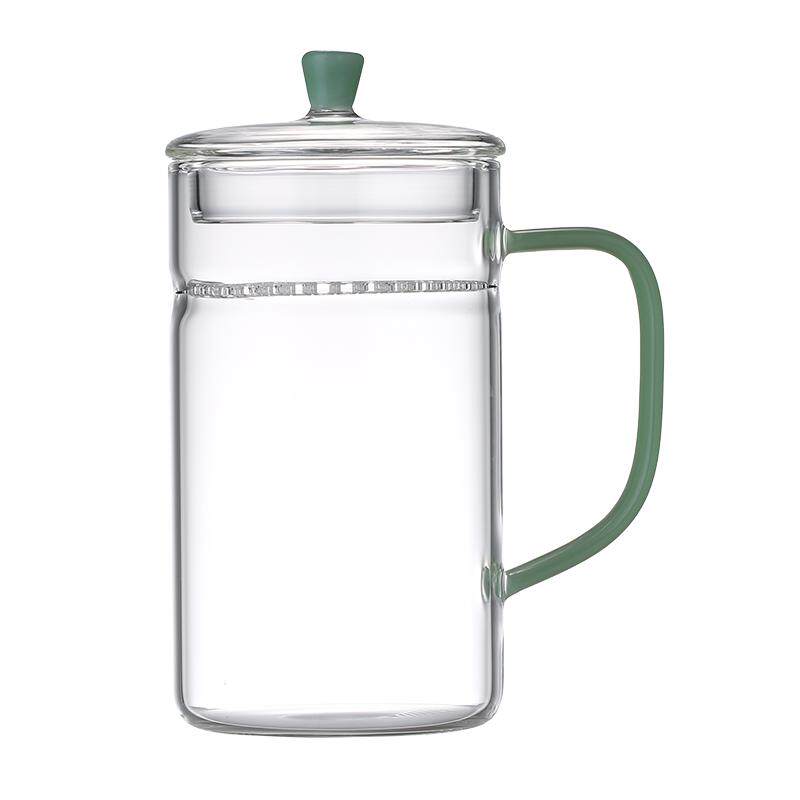 玻璃杯绿茶杯专用茶水分离泡茶杯过滤月牙杯玻璃喝水杯子男办公室
