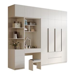 帕美迪实用木一门到顶衣柜家用经济型梳妆台奶油风现代简约大衣橱