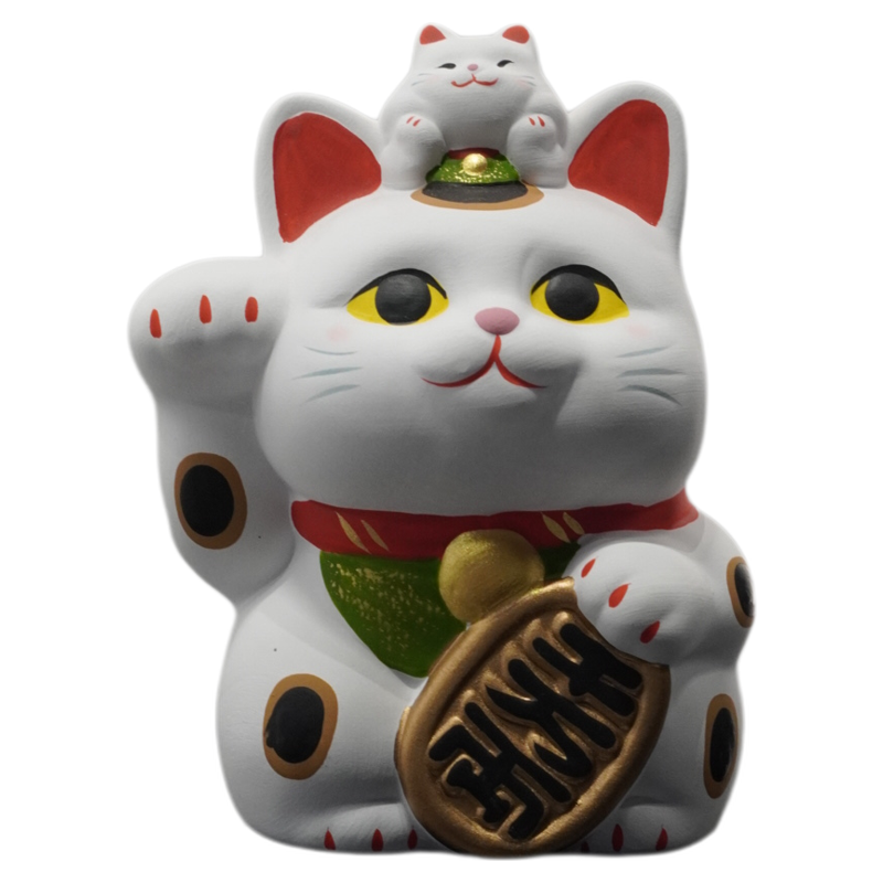 DENKYO日本龙虎作开业礼物收银台入户玄关办公桌面绝版招财猫摆件