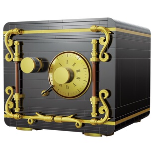 cada咔搭积木保险箱运转秘密益智教育拼插儿童玩具益智密码箱礼物