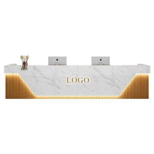 公司前台接待台轻奢迎宾台酒店吧台现代简约美容院收银台吧台桌