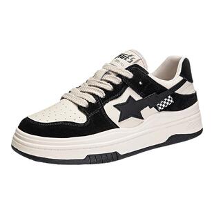 加宽大码女鞋40-43码2025年新款春季韩版平底板鞋百搭运动休闲