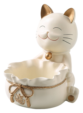 招财猫钥匙收纳玄关装饰品摆件
