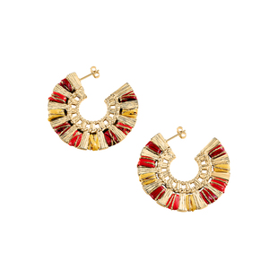 AGATHA/瑷嘉莎假日系列法式拉菲草耳环度假风轻奢38礼物