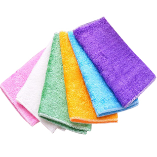 5条百妙一代植物纤维洗碗巾不沾油抹布厨房清洁巾双层加厚刷碗布