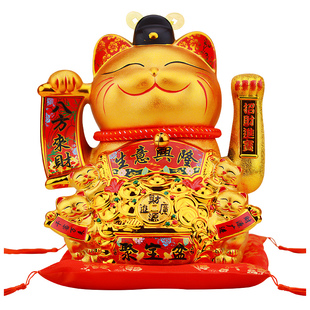招财猫摆件开业自动招手发财猫电动摇手前台礼品大收银台2026新款