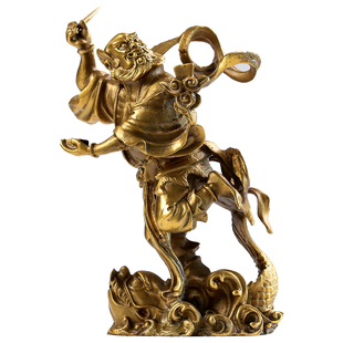 全铜魁星点斗摆件独站鳌头家用办公室书房桌面装饰品魁星踢斗铜像