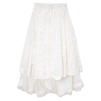 Unvesno(UN)慵懒周末 蕾丝花边拼接裙子芭蕾女孩法式半身长裙