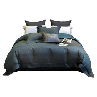 安睡宝100支被套单件全棉长绒棉被罩拼色床上用品