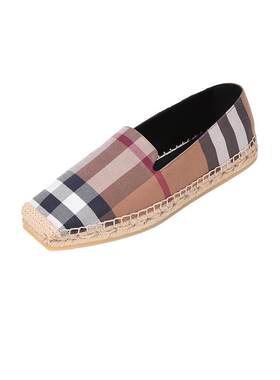 【自营】BURBERRY/博柏利女款织物平底渔夫鞋麻编鞋 8050456