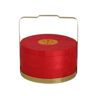 中式多层结婚喜糖盒婚庆用品果盘提篮新娘陪嫁订婚聘礼彩礼盒锦盒