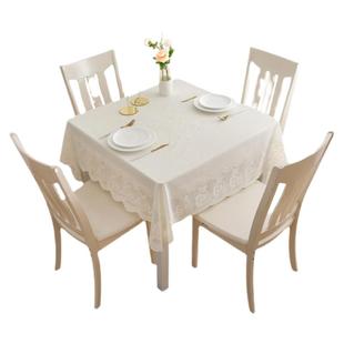 桌布防水防油免洗方桌布正方形pvc蕾丝金色餐桌台布方桌布塑料