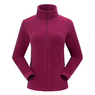 诺思山户外女士秋冬抓绒开衫抗静电摇粒绒运动外套冲锋衣内胆2596