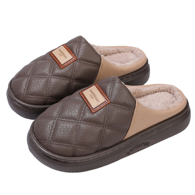 鲨际简约棉拖鞋大码室内加绒保暖