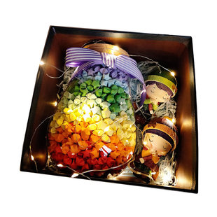 幸运星玻璃瓶装1314颗星星折纸成品许愿瓶子罐折的超赞情人节礼物