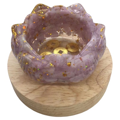 好记水晶滴胶碎石莲花碗收纳摆件