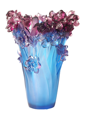 古东东琉璃水仙花瓶摆件渐变蓝紫