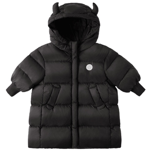 女童红色羽绒服2026童装中长款男童保暖冬装宝宝冬季儿童外套小童