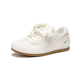 回力官方旗舰店芭蕾风德训鞋女款2026新款小白鞋子女鞋软底泡芙鞋