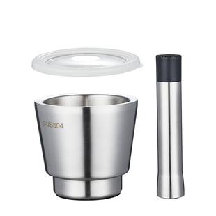 304不锈钢捣蒜器捣碎花生辣椒家用手锤柠檬擂钵捣药罐加厚研磨器