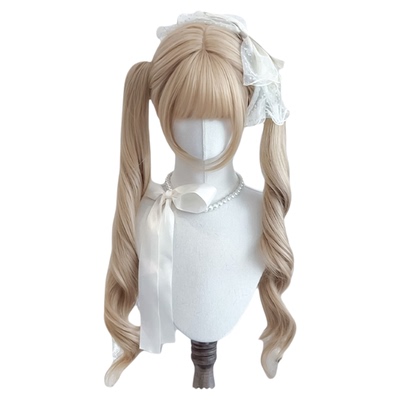 喵喵岛Lolita白金色罗马卷双马尾