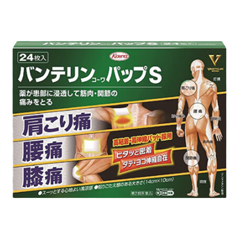 日本直邮 兴和Kowa风湿关节肩颈腰腿肌肉贴 清凉贴24枚