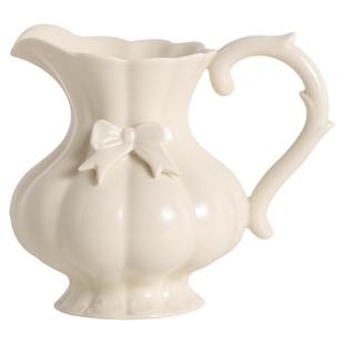 欧式奶油色陶瓷花瓶复古插花蒜头蝴蝶结宫廷轻奢鲜花客厅天使奶壶