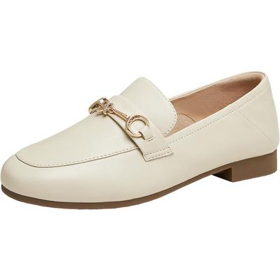 天美意芝士分子英伦乐福鞋平底鞋女复古单鞋休闲小皮鞋新款