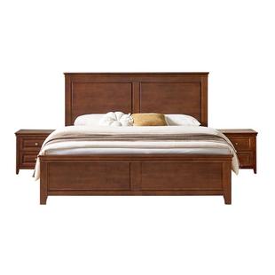 全友家居美式复古风主卧室大床1米8双人床2025新款1米5单人实木床