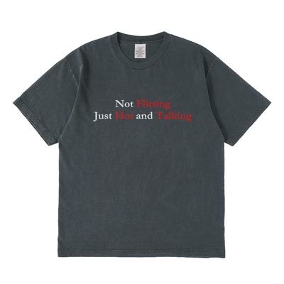 not flirting短袖t恤夏季设计感小众情侣男女宽松圆领上衣