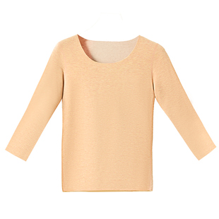 德绒短袖半袖保暖内衣t恤女2025新款上衣内搭冬季加绒中袖打底衫