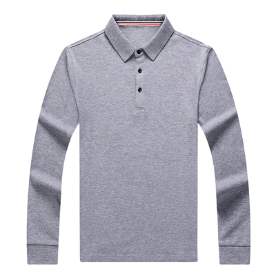 啄木鸟大码男装长袖翻领T恤男款