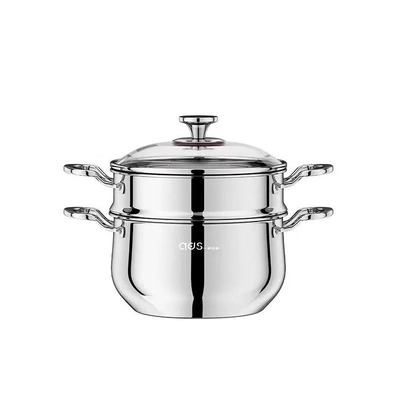 爱达斯纯正316不黄不黑锅底家用汤锅加高加厚蒸笼沥篮不锈钢蒸锅