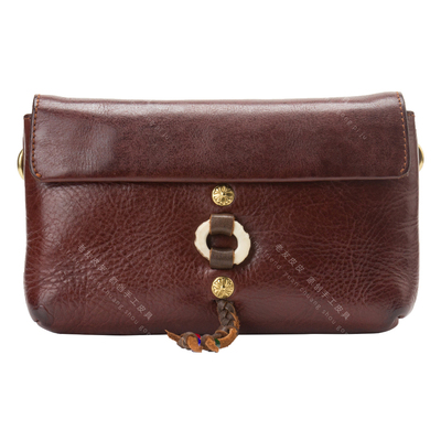 老友皮皮复古真皮斜挎包