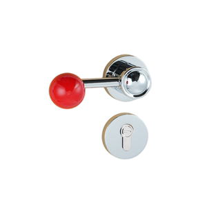 法式复古球形创意室内门把手银金色磁吸静音极简红色家用卧室门锁