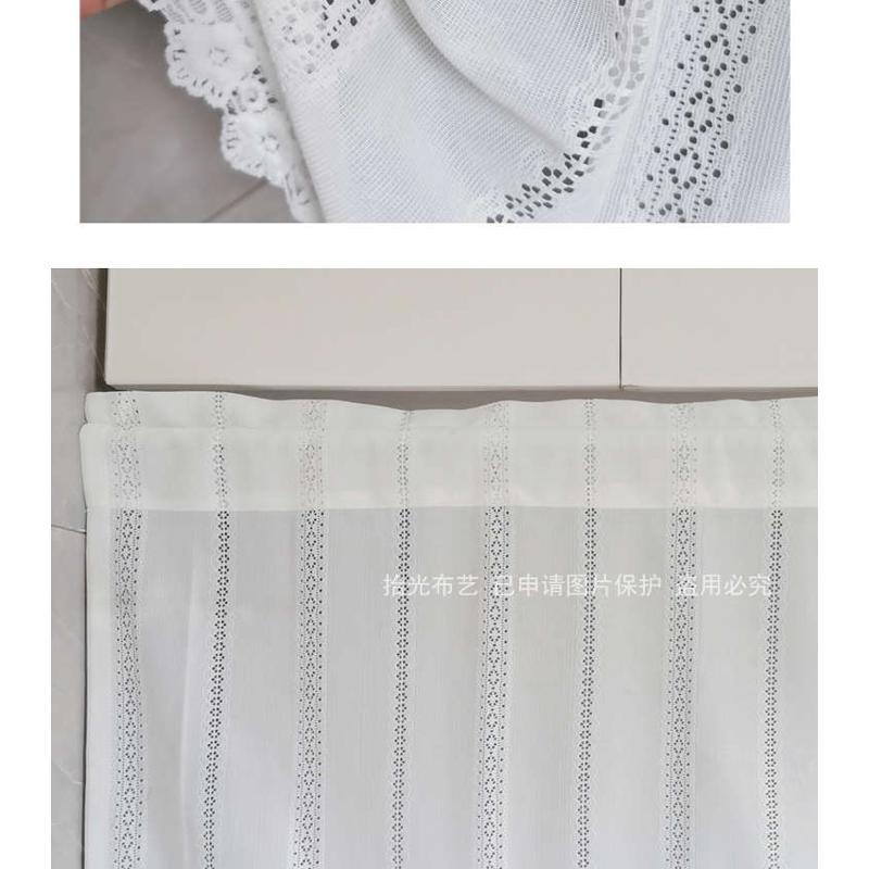 拾光透光不透人白色蕾丝短帘半帘隔断帘门帘咖啡小窗帘柜帘韩式