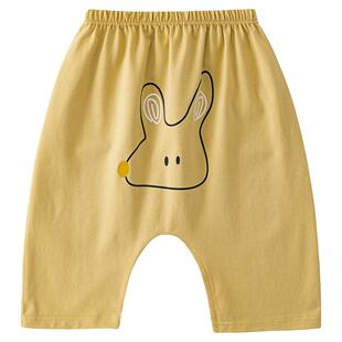 婴儿七分裤夏季薄款大PP裤男女童休闲短裤婴幼儿薄款外穿纯棉裤子