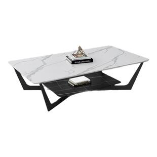 曼露 意式轻奢现代客厅岩板茶几办公室泡茶桌极简风会客洽谈茶几