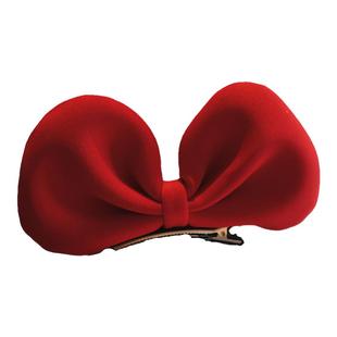 俏皮可爱小女孩立体纯色蝴蝶结发夹在逃公主儿童百搭顶夹发卡头饰