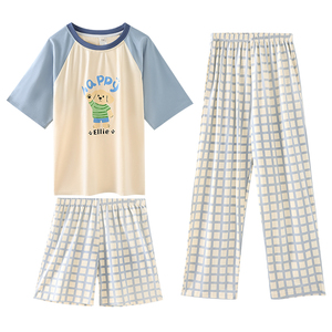 猫人夏季儿童纯棉家居服套装