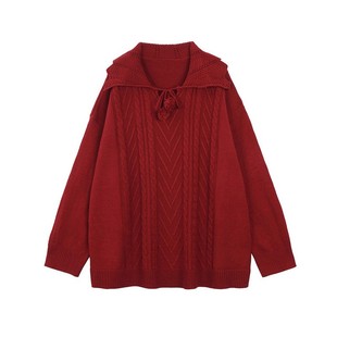 300斤特大码女装高级感过年穿搭红色毛衣女胖mm宽松减龄针织上衣