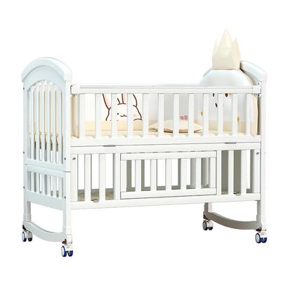 实木欧式可移动儿童拼接大床