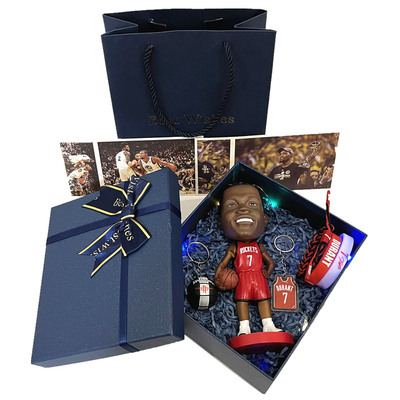 篮球明星手办生日礼物男蓝色礼盒