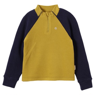 宝宝冬季加绒插肩袖撞色长袖允儿妈女童新款打底衫儿童上衣T恤潮