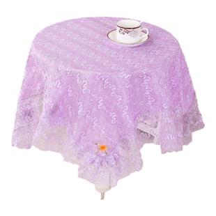 桌布床头柜冰箱盖巾圆方桌盖布饮水机蕾丝防尘罩茶几餐桌布艺台布