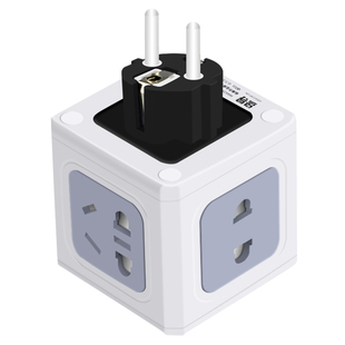 绿导 欧标德标转换插头转换器插座适于德国韩国挪威西班牙葡萄牙