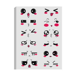 透明表情包贴纸水杯贴水果笑脸贴纸搞怪鸡蛋表情装饰气球眼睛贴纸儿童益智贴纸手工材料手帐diy玩具女孩贴画