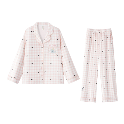 BE海岛绒考拉格纹睡衣套装女冬