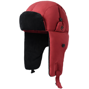 卡蒙白鸭绒防风防寒雷锋帽防泼水东北滑雪棉帽情侣加绒羽绒飞行帽